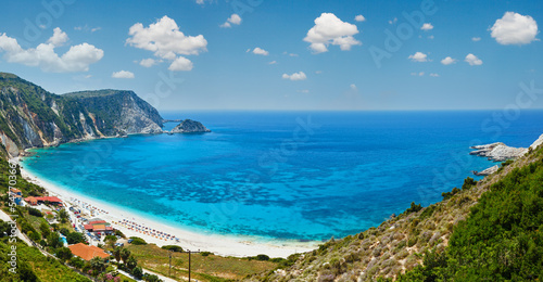 Petani Beach summer panorama (Kefalonia, Greece)