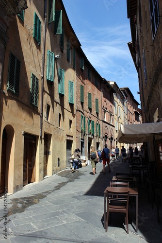 Street scene  Siena  Tuscany  Italy.