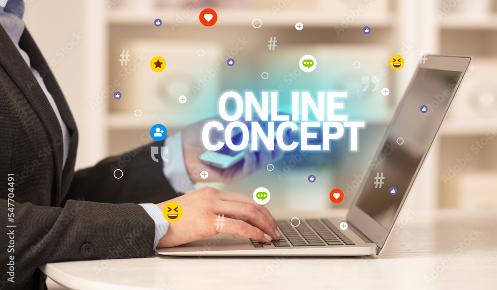 Freelance woman using laptop concept Freelance woman using laptop concept
