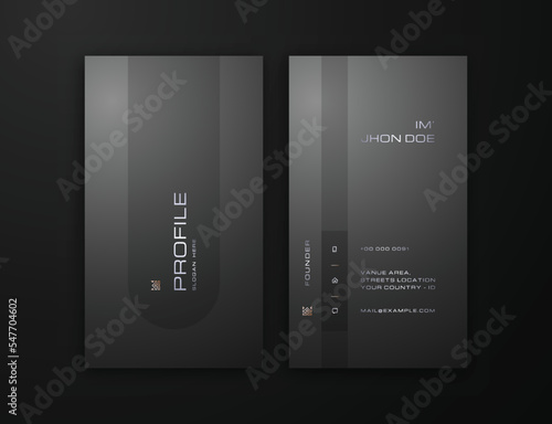 Stylish Modern Vertical Business Card Editable Template	