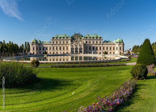 view of the gardens and the Upper Belvedere Palace in downtown Vienna