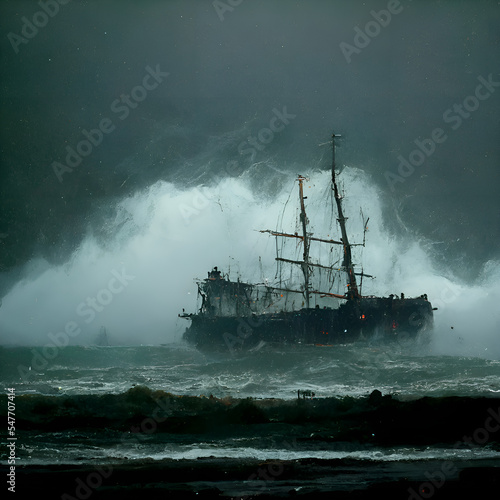 ship in the storm © Textures & Patterns