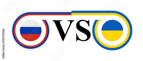 the concept of russia vs ukraine. vector illustration isolated on white background