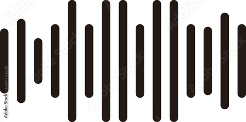 Music wave with black straight line for logo or icon assets