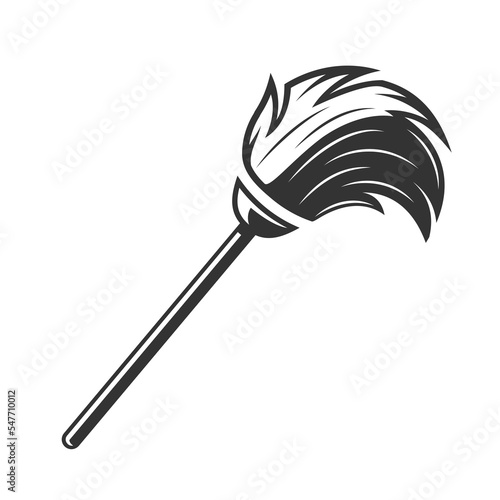 Mop silhouette isolated on white background. Cleaning concept. Vector illustration