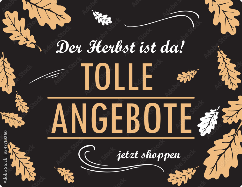 Fototapeta premium Vector Herbst Deals - Tolle Angebote Banner 