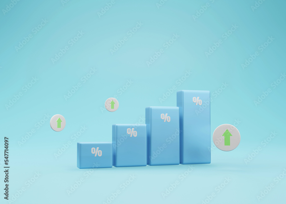 3d business graph chart growing , 3d rendering 3d business graph chart growing , 3d rendering