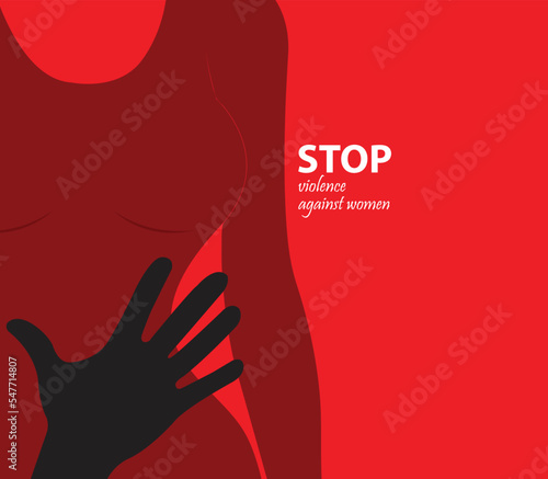 Stop violence against women. Vector illustrations.