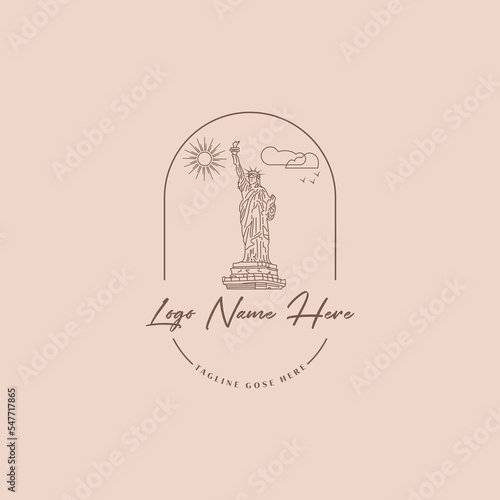 Statue of Liberty line art logo