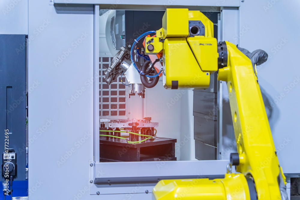 smart robot in manufacturing industry for industry 4.0 and technology concept. Robotic vision sensor camera system in intellegence factory smart robot in manufacturing industry for industry 4.0 and technology concept. Robotic vision sensor camera system in intellegence factory