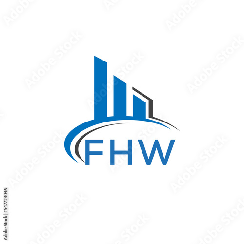 FHW letter logo. FHW blue image. FHW Monogram logo design for entrepreneur and business. FHW best icon.	
 photo