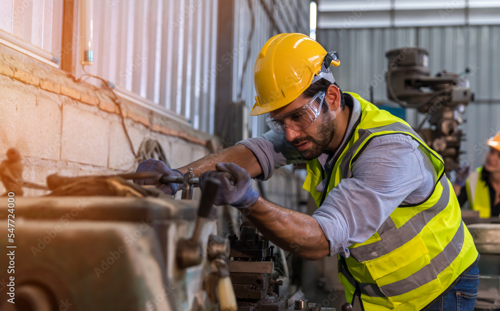 Foreman or worker work at factory site check up machine or products in site. Engineer or Technician checking Material or Machine on Plant. Industrial and Factory. Foreman or worker work at factory site check up machine or products in site. Engineer or Technician checking Material or Machine on Plant. Industrial and Factory.