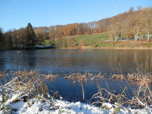 der 1. schnee im Herbst, Neustadt im Südharz, die Ruine Heinrichsburg, das Felsentor, der zugefrorene Gondelteich und die Vogteiruinen photo