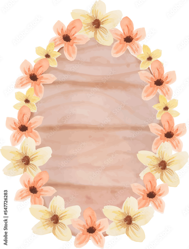 Wooden Sign with flowers watercolor Wooden Sign with flowers watercolor