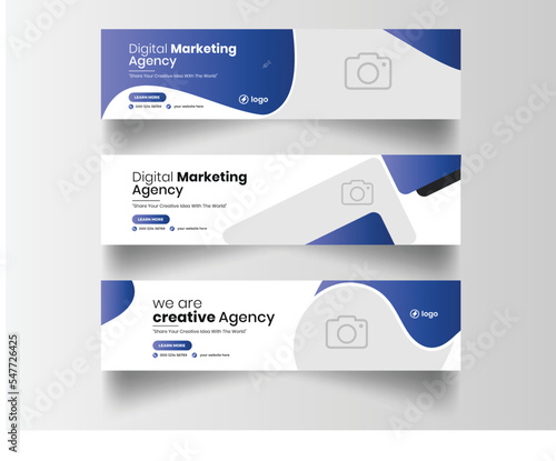 Digital marketing agency linkedin banner template