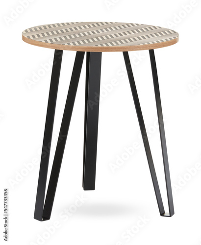 Modern wooden table with cut out isolated on background transparent