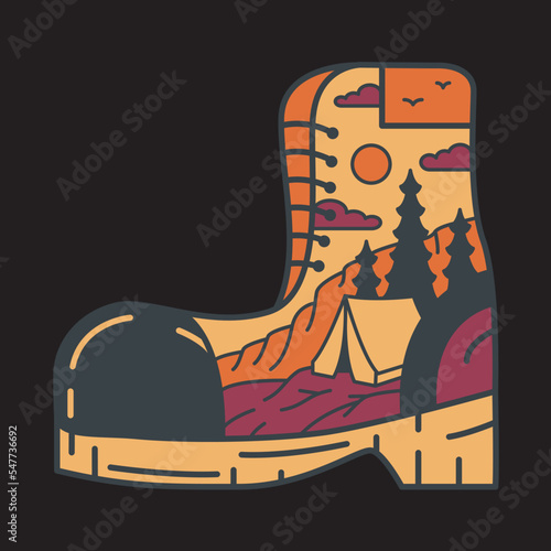 Hiker graphic illustration vector art t-shirt design