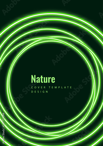 Vector abstract background with overlapping circles. chaotic movement. Round banner with empty space for text. Science and communication concept. Vector