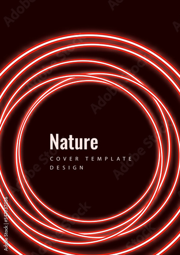 Vector abstract background with overlapping circles. chaotic movement. Round banner with empty space for text. Science and communication concept. Vector