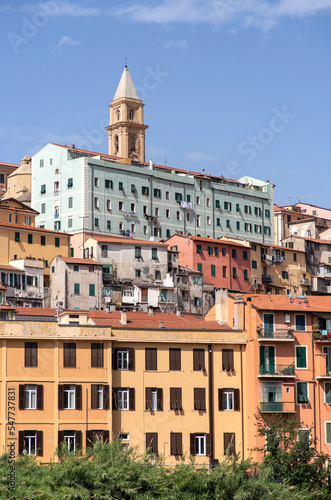 View of Ventimiglia in the Province of Imperia, Liguria, Italy