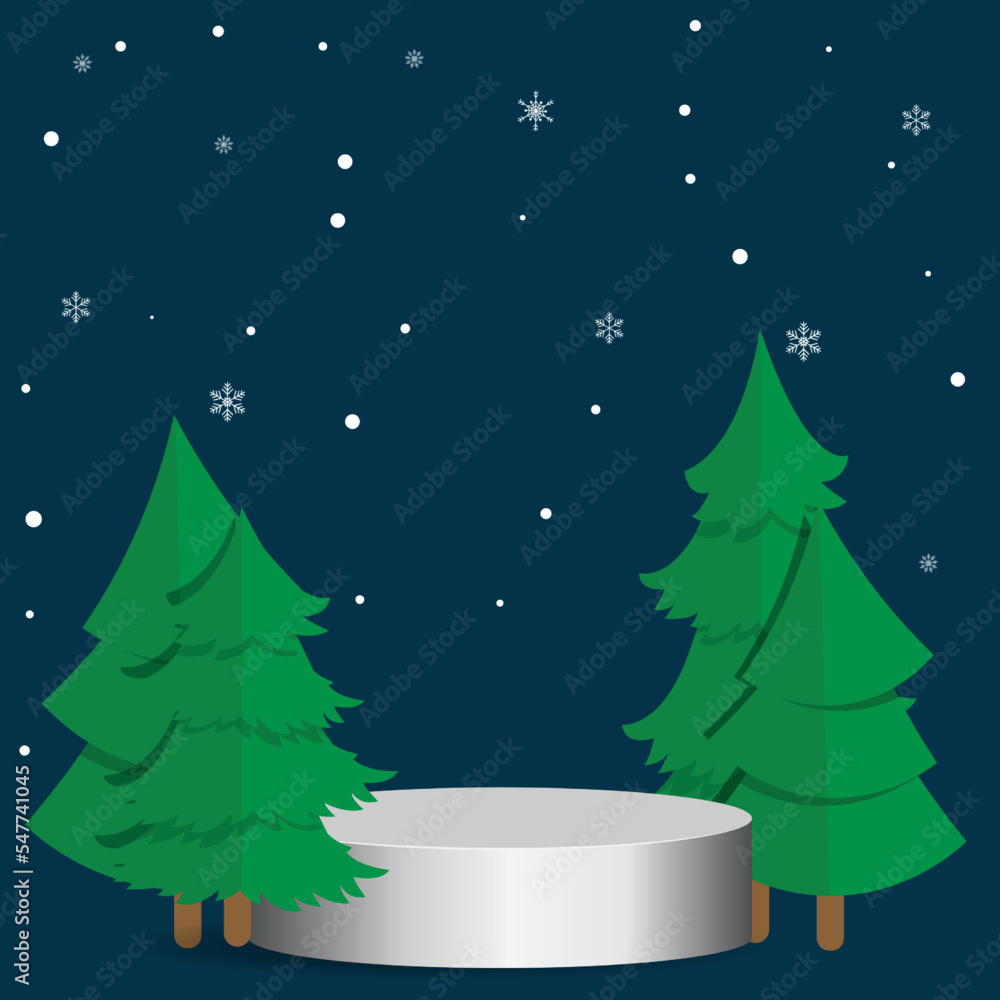 Obraz premium The design concept of decorations, cards, backgrounds, banners, and posters in celebration holiday in the snow on Christmas day in the season of winter we are happy merry Christmas and happy new year