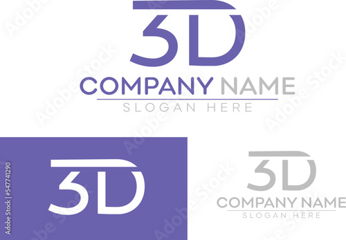 3DLetter Logo design vector template icon design