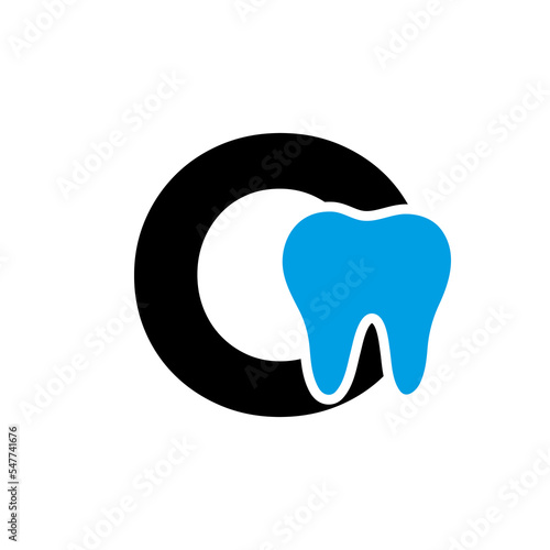 Letter O Dental Logo Concept With Teeth Symbol Vector Template