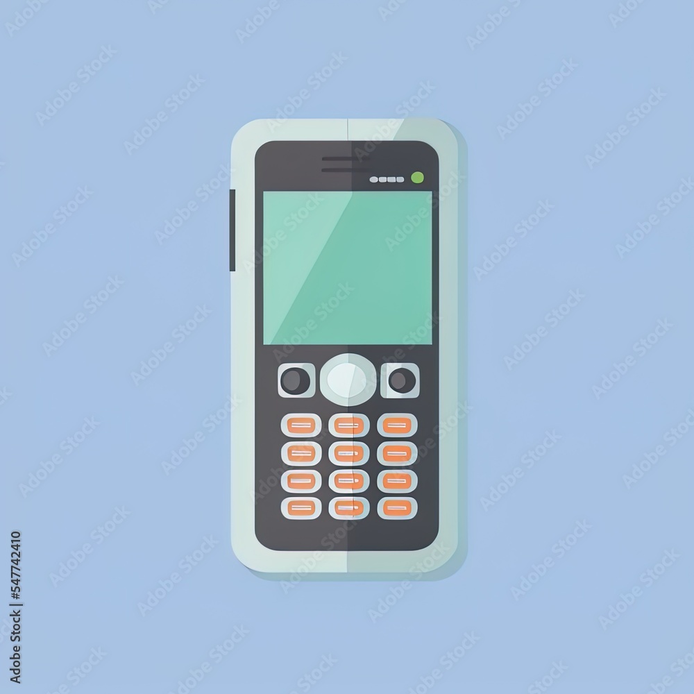 Mobile phone icon, 2d illustrated illustration in modern flat style. 2d illustrated cartoon illustration Mobile phone icon, 2d illustrated illustration in modern flat style. 2d illustrated cartoon illustration