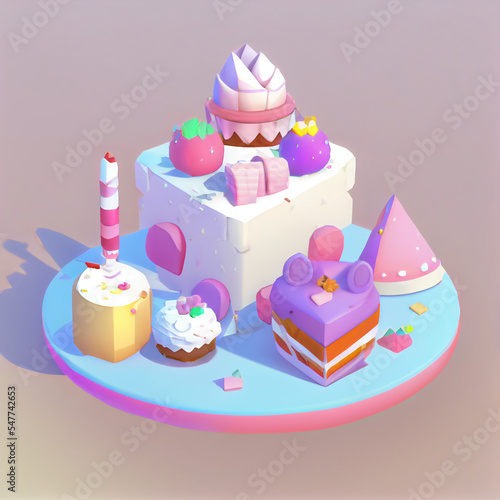 birthday cake with candles and flowers