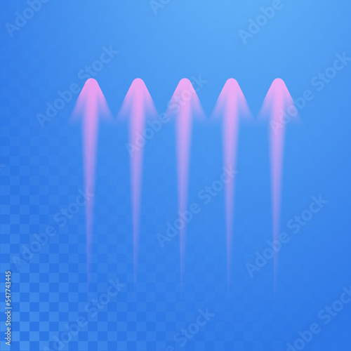 Warm air flow on a light background. Infrared wind wave light effect. Realistic movement of rarefied water from a humidifier. The concept of power radiation of air flow.