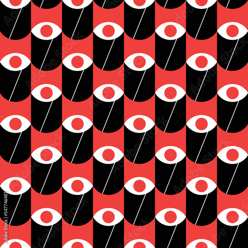 Decorative Japanese sushi rolls geometric modern pattern for the background, tile,textiles, socks.Vector. Seamless.