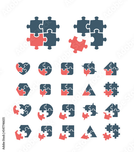 Jigsaw puzzle icons collection - vector © Adrian Niederhäuser