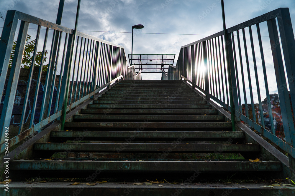Fototapeta premium Strairway over railway
