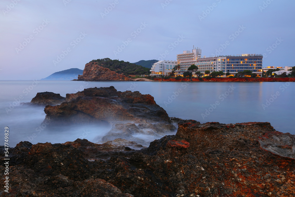 Santa Eulalia at Twilight, Ibiza, Balearic Islands, Spain.