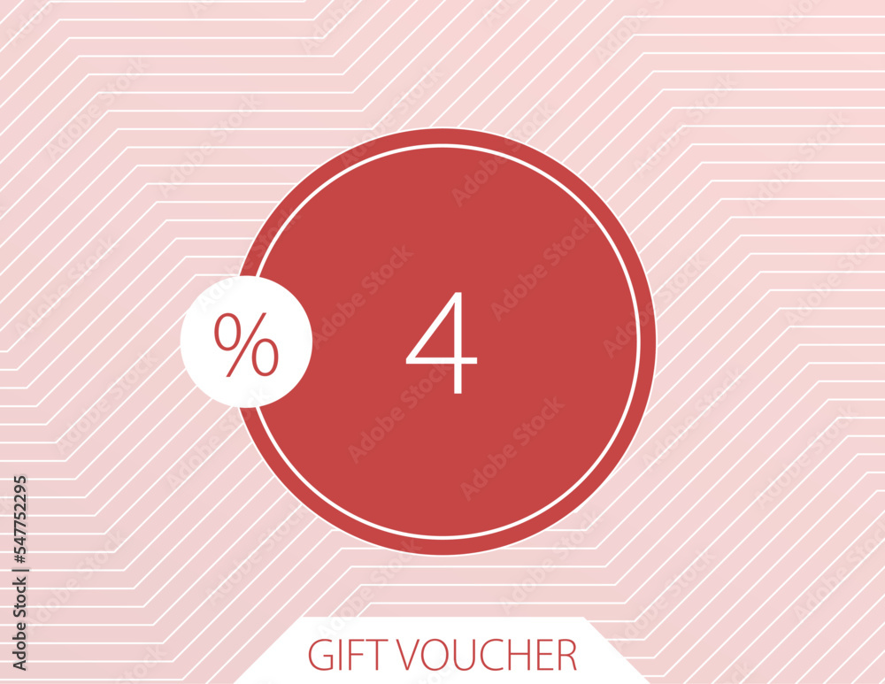 4% off Gift Voucher Vector Art Illustration with nice gradient background, text and font 4% off Gift Voucher Vector Art Illustration with nice gradient background, text and font