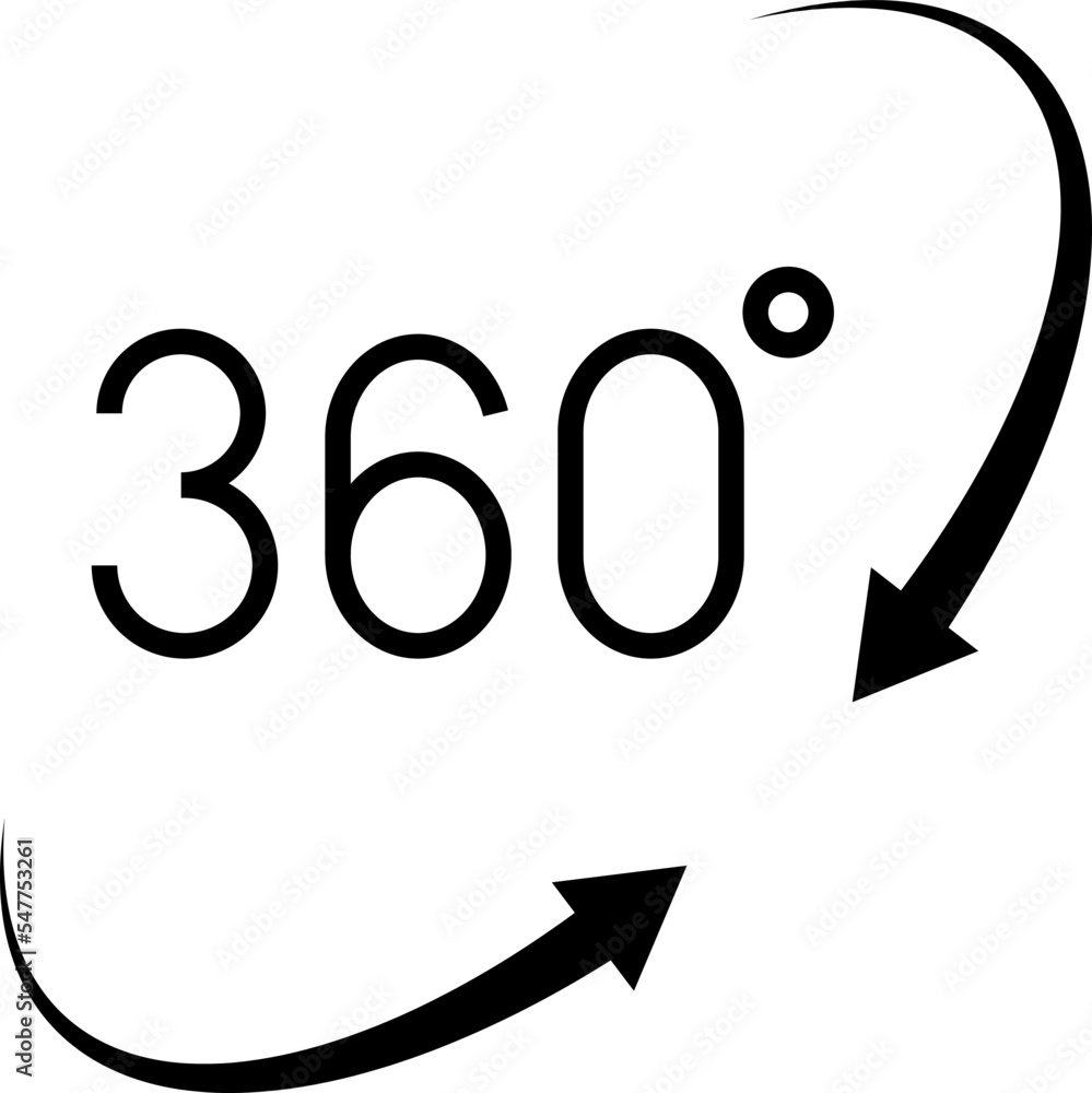360 degrees vector icon set. Round signs with arrows rotation to 360 degrees. Rotate symbol isolated on transparent background. Vector illustration. 360 degrees vector icon set. Round signs with arrows rotation to 360 degrees. Rotate symbol isolated on transparent background. Vector illustration.