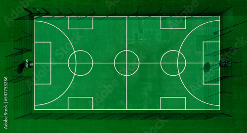 Top view of the soccer field  football field