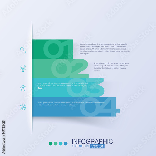 Business infographic design template with 4 options, steps or processes.