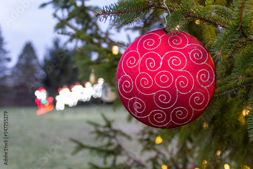 Bright Christmas Ornament Outdoors