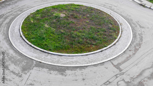 Aerial view on a roundabout