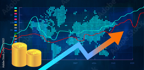 Stock market graph background. Concept of business investment