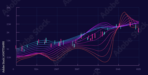 Stock market graph background. Concept of business investment