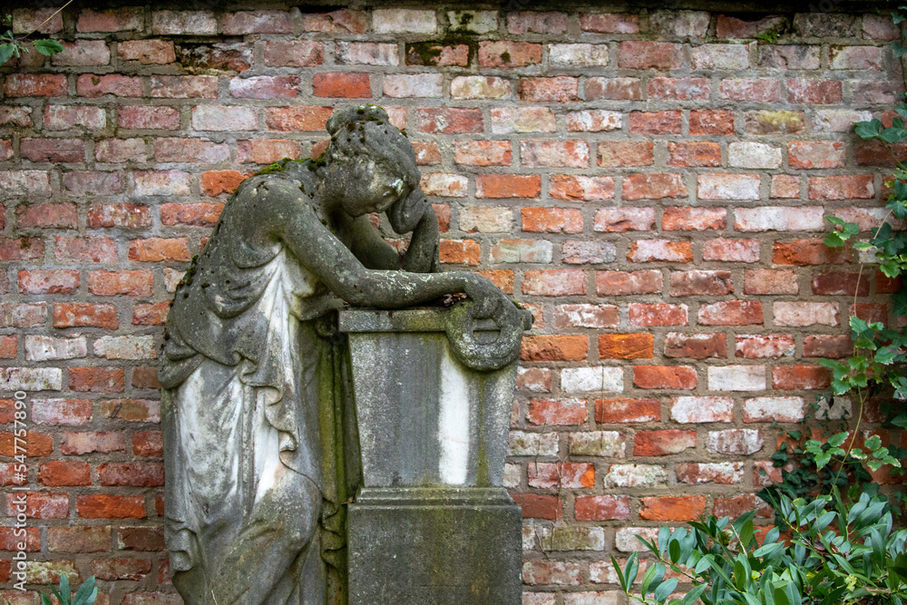 Naklejka premium old grave yard hauted and decaying