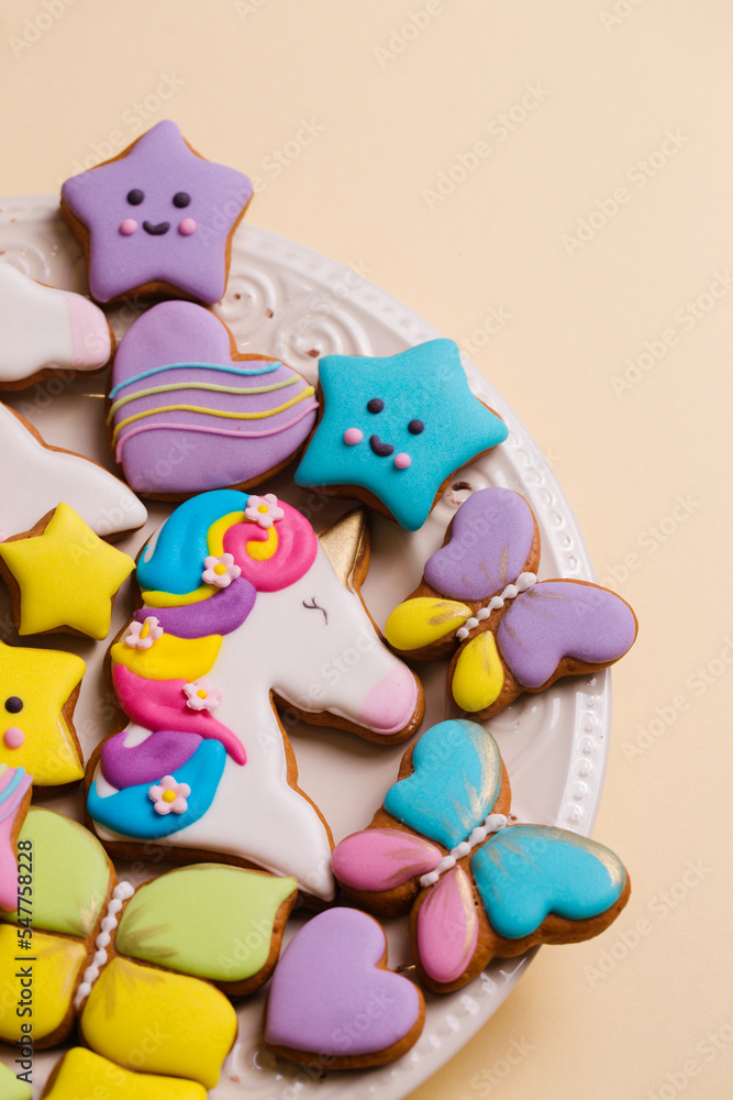 Cookies in colored glaze