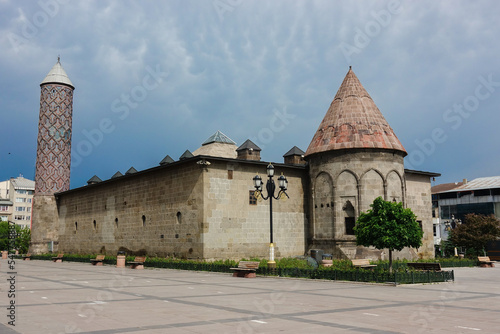 Yakutiye Madrasa in Erzurum city center. It is a historical 14th-century Madrasa in Erzurum, Turkey. The madrasa was built in 1310. photo