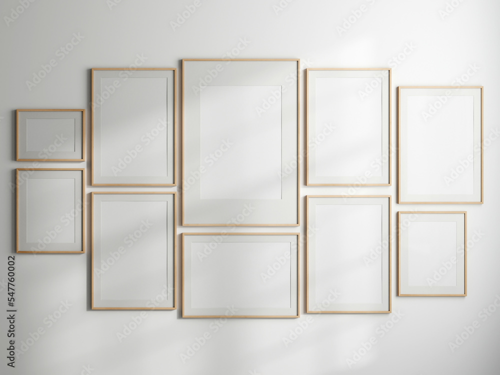 Gallery wall mockup, frames on the wall, minimalist frame mockup, Poster Mockup, Photo frame mockup, 3d render Gallery wall mockup, frames on the wall, minimalist frame mockup, Poster Mockup, Photo frame mockup, 3d render