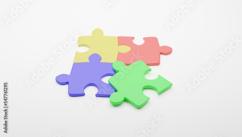 Autism symbol multicolored jigsaw puzzle isolated on white background. Symbol autistic spectrum disorder and neurodiversity awareness.