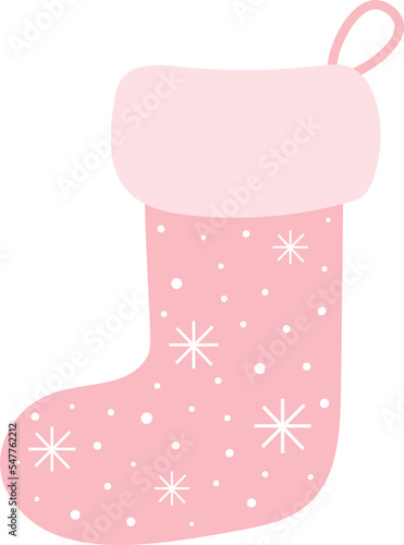 Christmas stocking pink vector illustration