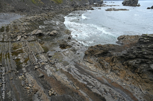 Layers of rocks by the sea
