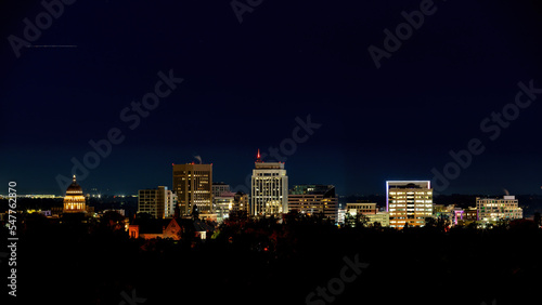Little town of Boise skyline seen at night